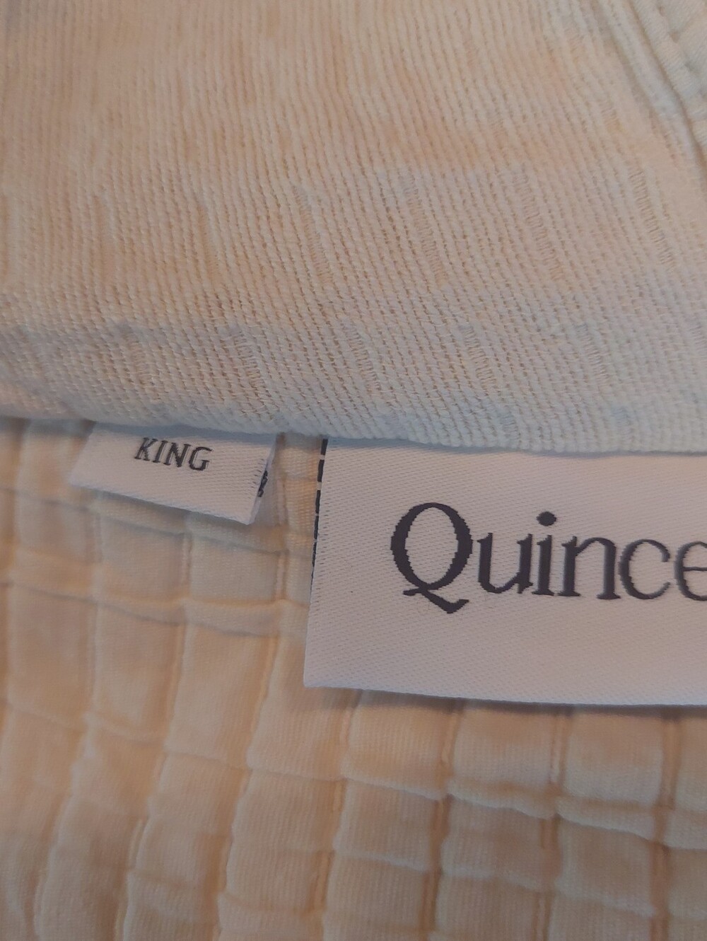 NWOT! Quince Organic Cotton Set Of 2 Ivory Ribbed Shams! King (M33) - Picture 7 of 10